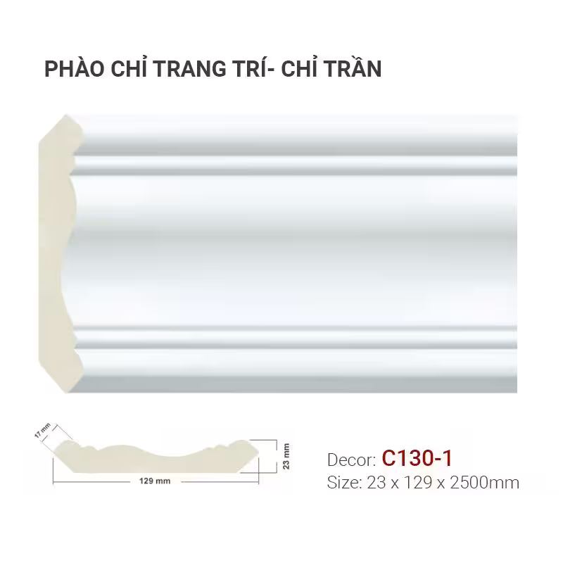 Phào Chỉ Trang Trí Cổ Trần C130-1 Phào Chỉ Trang Trí Cổ Trần C130-1