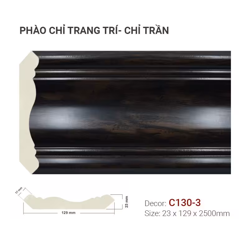 Phào Chỉ Trang Trí Cổ Trần C130-3 Phào Chỉ Trang Trí Cổ Trần C130-3