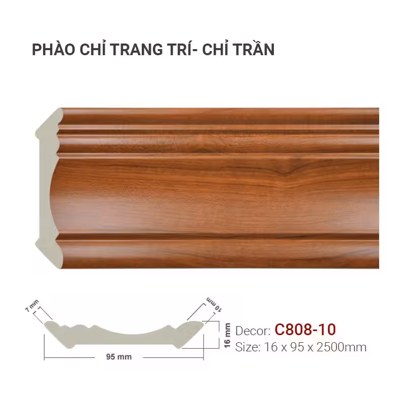 Phào Chỉ Trang Trí Cổ Trần C808-10 Phào Chỉ Trang Trí Cổ Trần C808-10