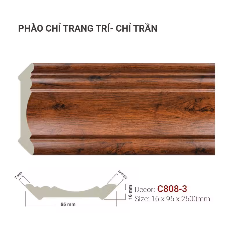 Phào Chỉ Trang Trí Cổ Trần C808-3 Phào Chỉ Trang Trí Cổ Trần C808-3