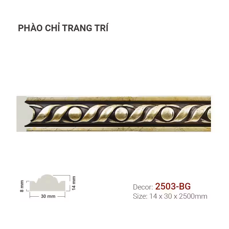 Phào Chỉ Trang Trí Khung Tranh 2503-BG Phào Chỉ Trang Trí Khung Tranh 2503-BG