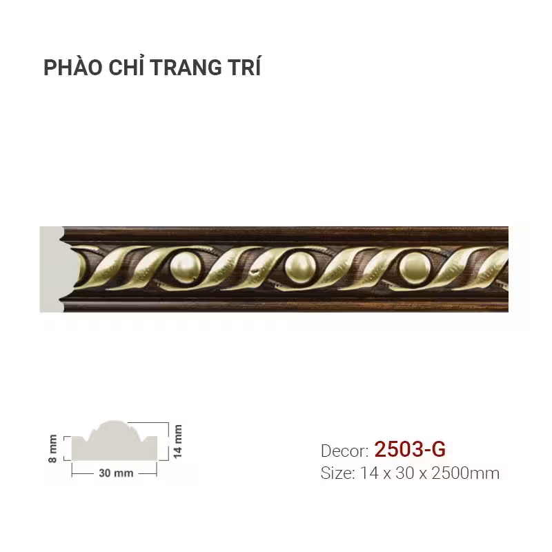 Phào Chỉ Trang Trí Khung Tranh 2503-G Phào Chỉ Trang Trí Khung Tranh 2503-G