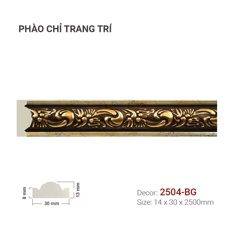 Phào Chỉ Trang Trí Khung Tranh 2504-BG Phào Chỉ Trang Trí Khung Tranh 2504-BG