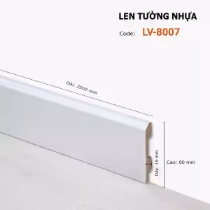 Len Chân Tường Nhựa Cao 80mm LV-8007