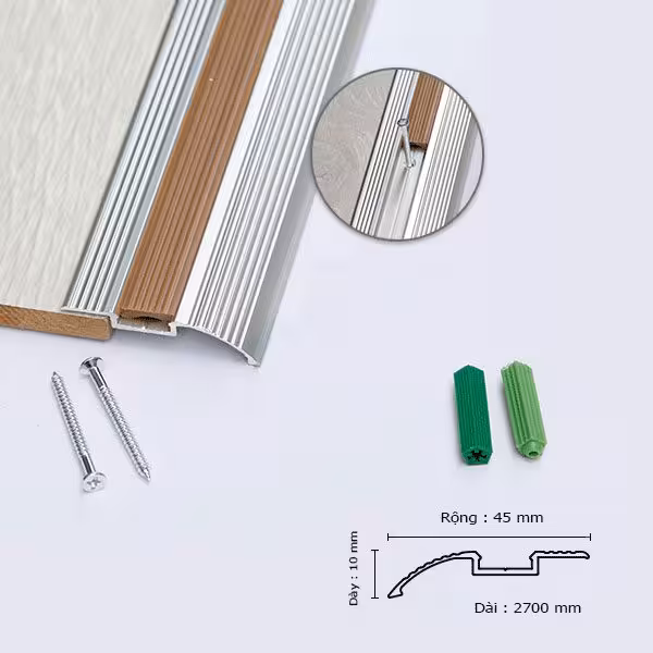 Nẹp Nhôm Cao Thấp Silver KF-RGA1N Nẹp Nhôm Cao Thấp Silver KF-RGA1N