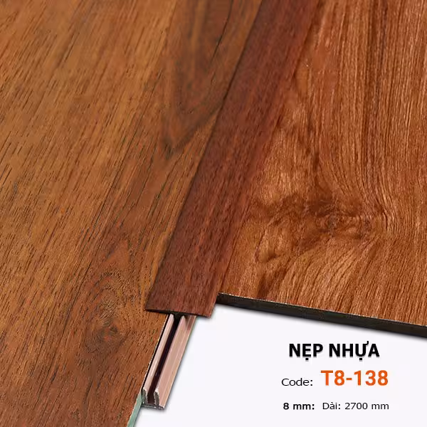 Nẹp Nhựa Nối Sàn Gỗ 8mm T8-138 Nẹp Nhựa Nối Sàn Gỗ 8mm T8-138