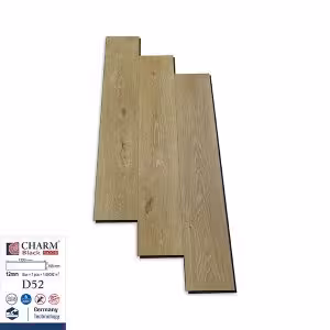 Sàn Gỗ Công Nghiệp Charm 12mm Cốt Đen Bản Lớn D52