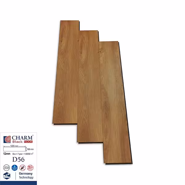 Sàn Gỗ Công Nghiệp Charm 12mm Cốt Đen Bản Lớn D56 Sàn Gỗ Công Nghiệp Charm 12mm Cốt Đen Bản Lớn D56