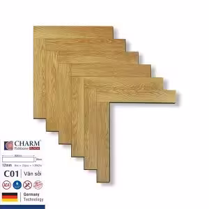 Sàn Gỗ Công Nghiệp Chaarm 12mm Cốt Xanh Xương Cá C01