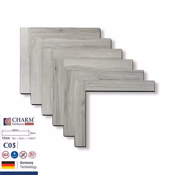 Sàn Gỗ Công Nghiệp Chaarm 12mm Cốt Xanh Xương Cá C05 Sàn Gỗ Công Nghiệp Chaarm 12mm Cốt Xanh Xương Cá C05