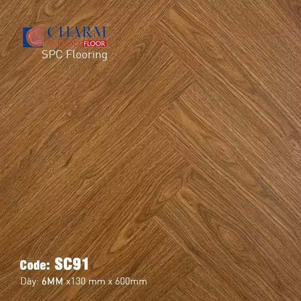 Sàn Nhựa Hèm Khóa Charm 6mm Xương Cá SC91 Sàn Nhựa Hèm Khóa Charm 6mm Xương Cá SC91
