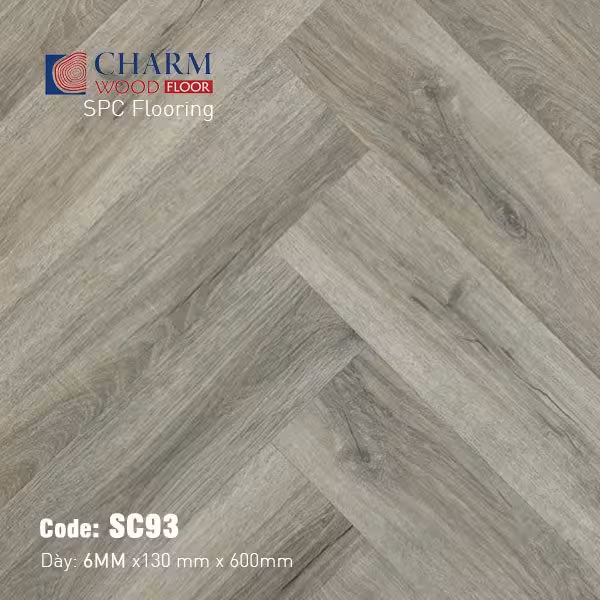 Sàn Nhựa Hèm Khóa Charm 6mm Xương Cá SC93 Sàn Nhựa Hèm Khóa Charm 6mm Xương Cá SC93