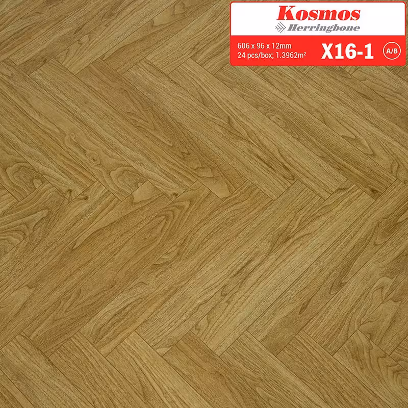 Sàn Gỗ Công Nghiệp Kosmos 12mm Xương Cá X16-1 Sàn Gỗ Công Nghiệp Kosmos 12mm Xương Cá X16-1