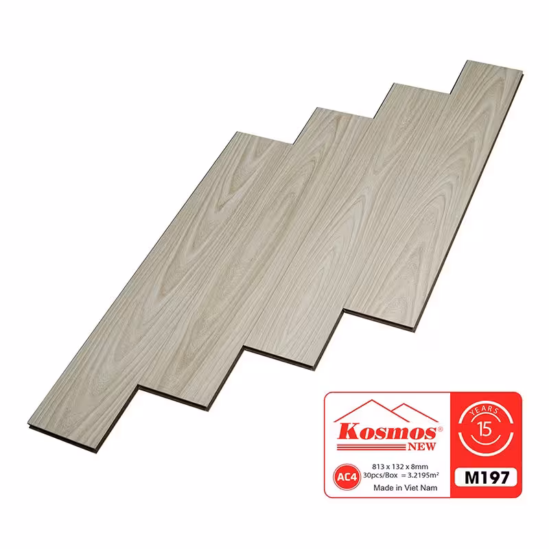 Sàn Gỗ Công Nghiệp Kosmos 8mm Bản Nhỏ M197 Sàn Gỗ Công Nghiệp Kosmos 8mm Bản Nhỏ M197