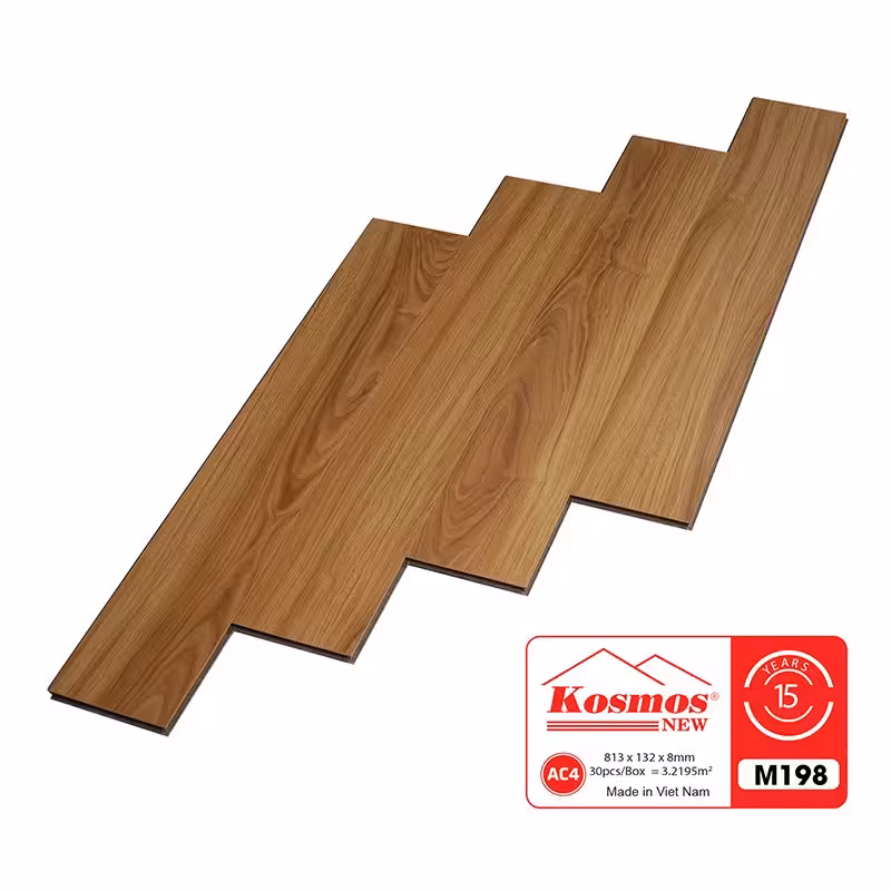 Sàn Gỗ Công Nghiệp Kosmos 8mm Bản Nhỏ M198 Sàn Gỗ Công Nghiệp Kosmos 8mm Bản Nhỏ M198