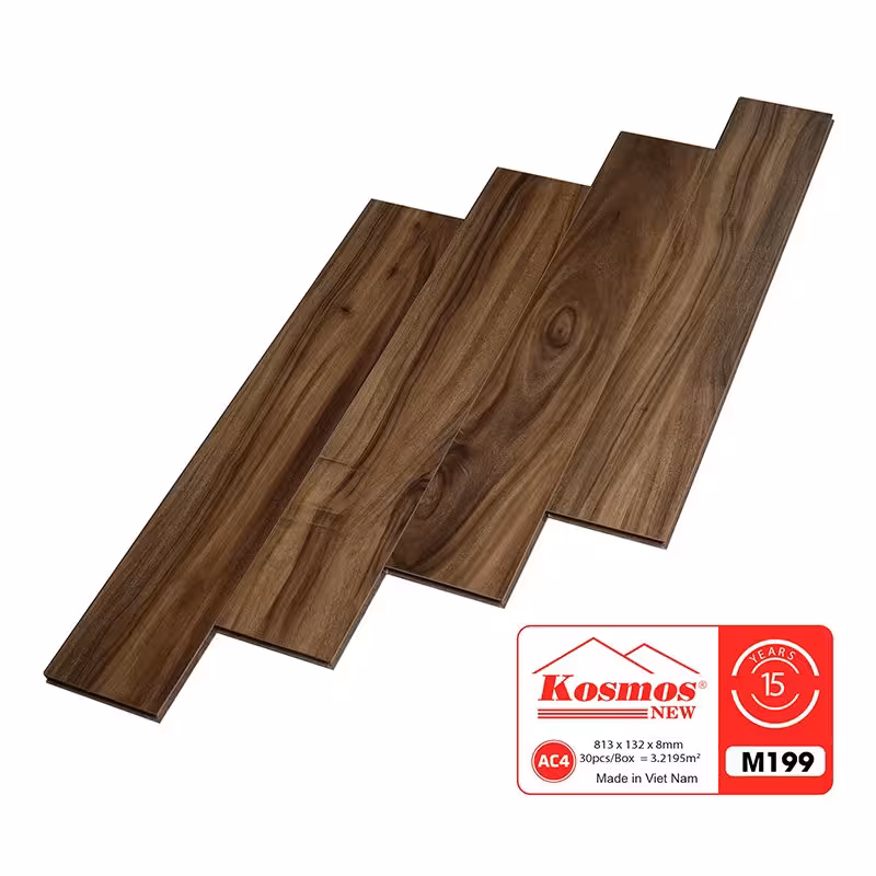 Sàn Gỗ Công Nghiệp Kosmos 8mm Bản Nhỏ M199 Sàn Gỗ Công Nghiệp Kosmos 8mm Bản Nhỏ M199