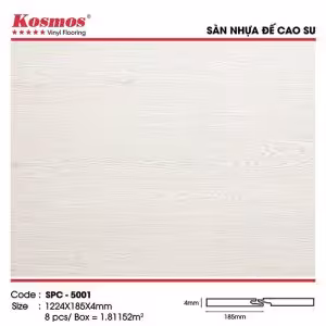 Sàn Nhựa Hèm Khóa Kosmos 4mm Đế Cao Su SPC-5001