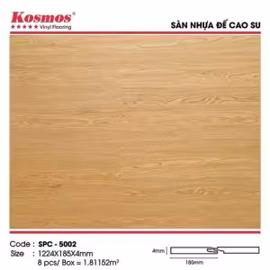 Sàn Nhựa Hèm Khóa Kosmos 4mm Đế Cao Su SPC-5002