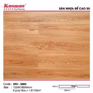 Sàn Nhựa Hèm Khóa Kosmos 4mm Đế Cao Su SPC-5003