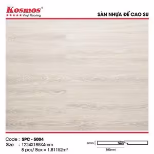 Sàn Nhựa Hèm Khóa Kosmos 4mm Đế Cao Su SPC-5004