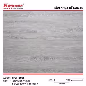Sàn Nhựa Hèm Khóa Kosmos 4mm Đế Cao Su SPC-5005