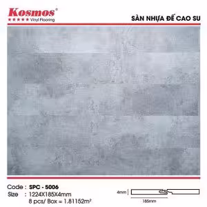 Sàn Nhựa Hèm Khóa Kosmos 4mm Đế Cao Su SPC-5006