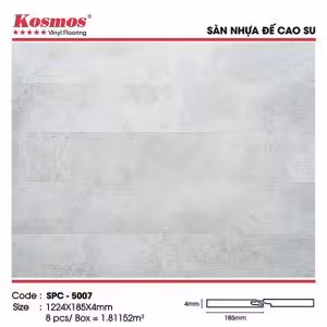 Sàn Nhựa Hèm Khóa Kosmos 4mm Đế Cao Su SPC-5007