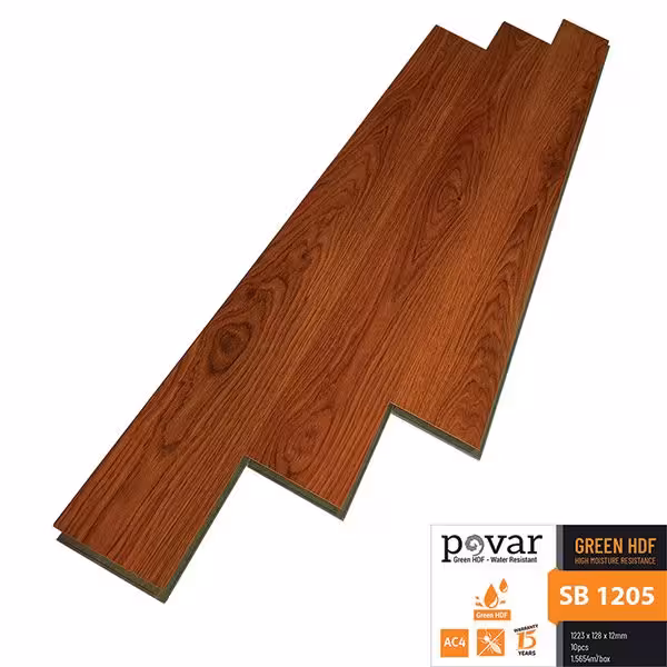 Sàn Gỗ Công Nghiệp Povar 12mm Bản Nhỏ SB1205 Sàn Gỗ Công Nghiệp Povar 12mm Bản Nhỏ SB1205