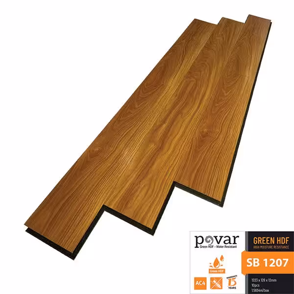 Sàn Gỗ Công Nghiệp Povar 12mm Bản Nhỏ SB1207 Sàn Gỗ Công Nghiệp Povar 12mm Bản Nhỏ SB1207