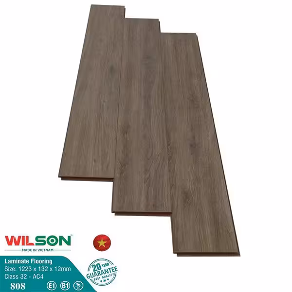 Sàn Gỗ Công Nghiệp Wilson 12mm Bản Nhỏ 808 Sàn Gỗ Công Nghiệp Wilson 12mm Bản Nhỏ 808