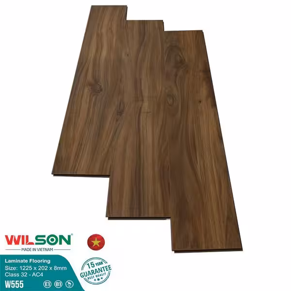 Sàn Gỗ Công Nghiệp Wilson 8mm Bản Lớn W555 Sàn Gỗ Công Nghiệp Wilson 8mm Bản Lớn W555