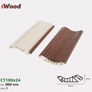 Nẹp Nhựa Cổ Trần Iwood CT100x24-5