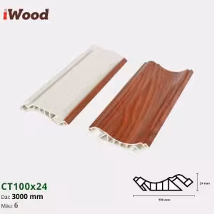 Nẹp Nhựa Cổ Trần Iwood CT100x24-6