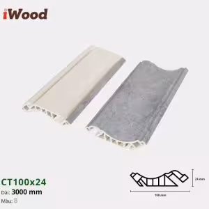 Nẹp Nhựa Cổ Trần Iwood CT100x24-8