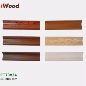 Nẹp Nhựa Cổ Trần Iwood CT70x24