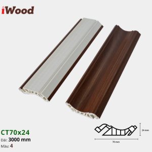 Nẹp Nhựa Cổ Trần Iwood CT70x24-4