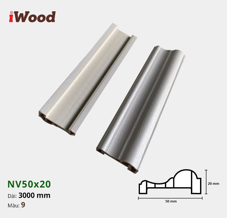 Nẹp Nhựa Viền Iwood NV50x20-9 Nẹp Nhựa Viền Iwood NV50x20-9