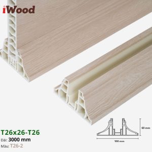 Nẹp Nhựa Vách Ngăn Iwood T26x26 T26-2