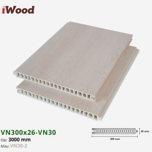 Vách Ngăn Nhựa PVC Vân Gỗ VN300x26 Iwood VN30-2