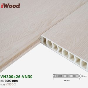 Vách Ngăn Nhựa PVC Vân Gỗ VN300x26 Iwood VN30-2