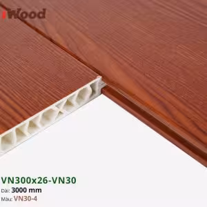 Vách Ngăn Nhựa PVC Vân Gỗ VN300x26 Iwood VN30-4