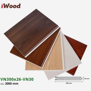Vách Ngăn Nhựa PVC Vân Gỗ VN300x26 Iwood VN30