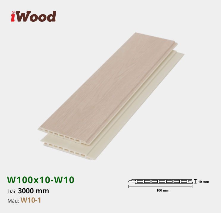 Lam Nhựa PVC W100x10 Iwood W10-1 Lam Nhựa PVC W100x10 Iwood W10-1