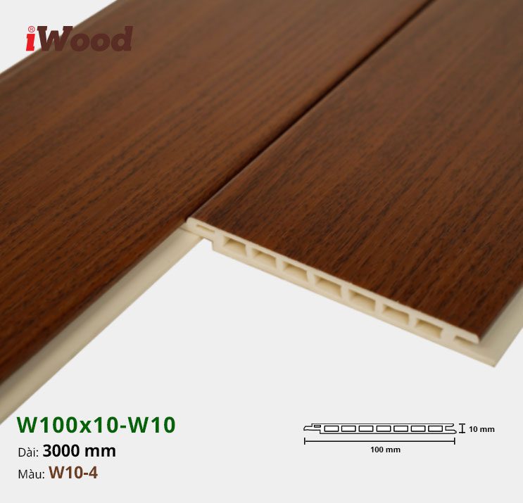 Lam Nhựa PVC W100x10 Iwood W10-4 Lam Nhựa PVC W100x10 Iwood W10-4