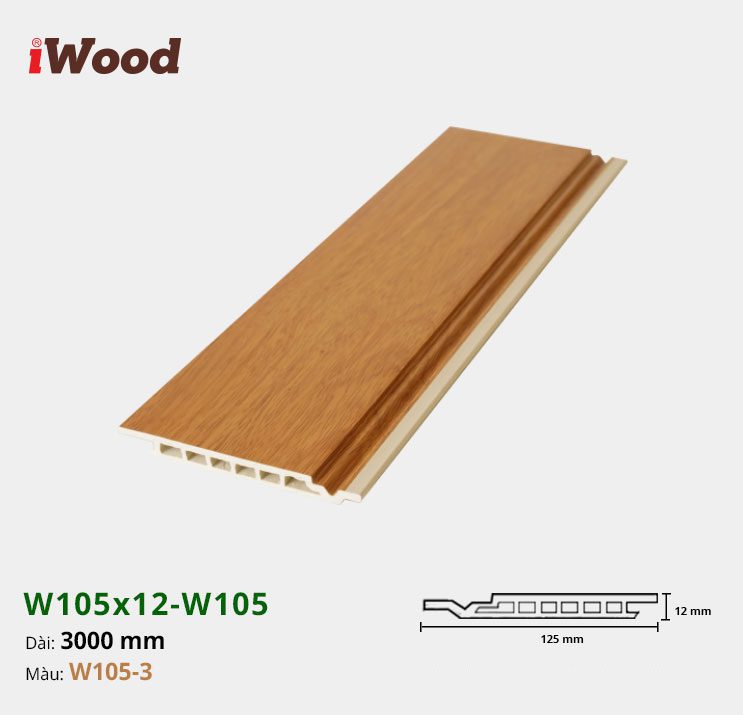 Lam Nhựa PVC W105x12 Iwood W105-3 Lam Nhựa PVC W105x12 Iwood W105-3