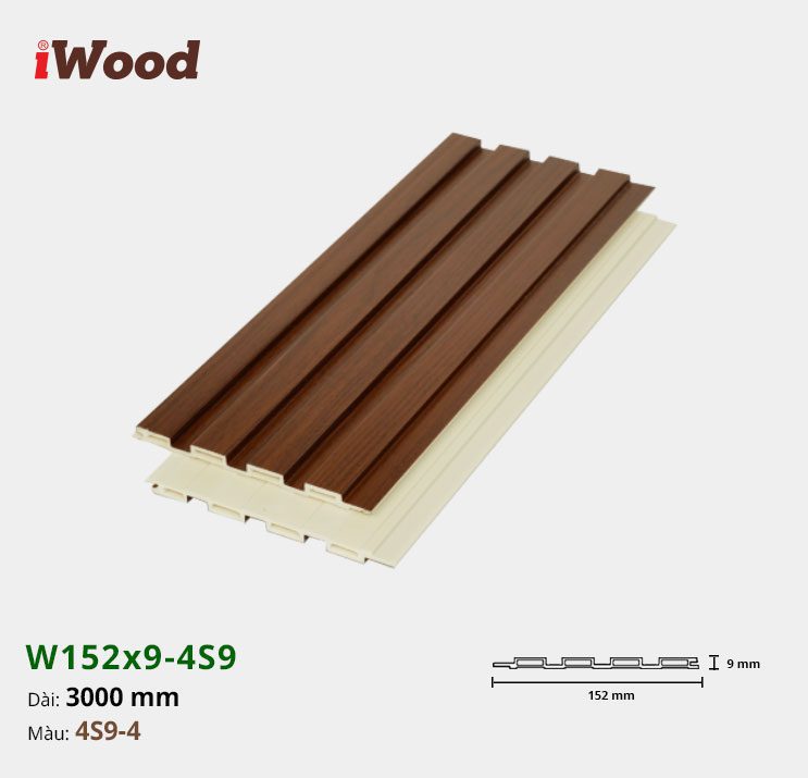 Lam Nhựa PVC 3 Sóng Thấp W152x9 Iwood 4S9-4 Lam Nhựa PVC 3 Sóng Thấp W152x9 Iwood 4S9-4