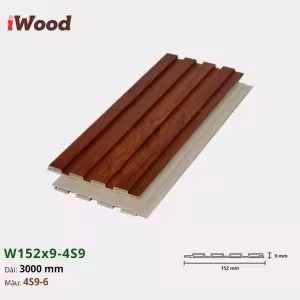 Lam Nhựa PVC 3 Sóng Thấp W152x9 Iwood 4S9-6