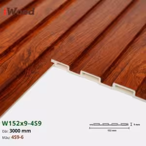 Lam Nhựa PVC 3 Sóng Thấp W152x9 Iwood 4S9-6