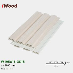 Lam Nhựa PVC 3 Sóng Thấp W195x15 Iwood 3S15-1