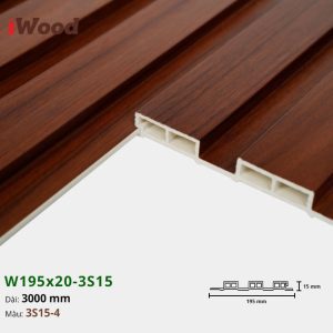 Lam Nhựa PVC 3 Sóng Thấp W195x15 Iwood 3S15-4